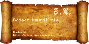 Bodacz Maurícia névjegykártya